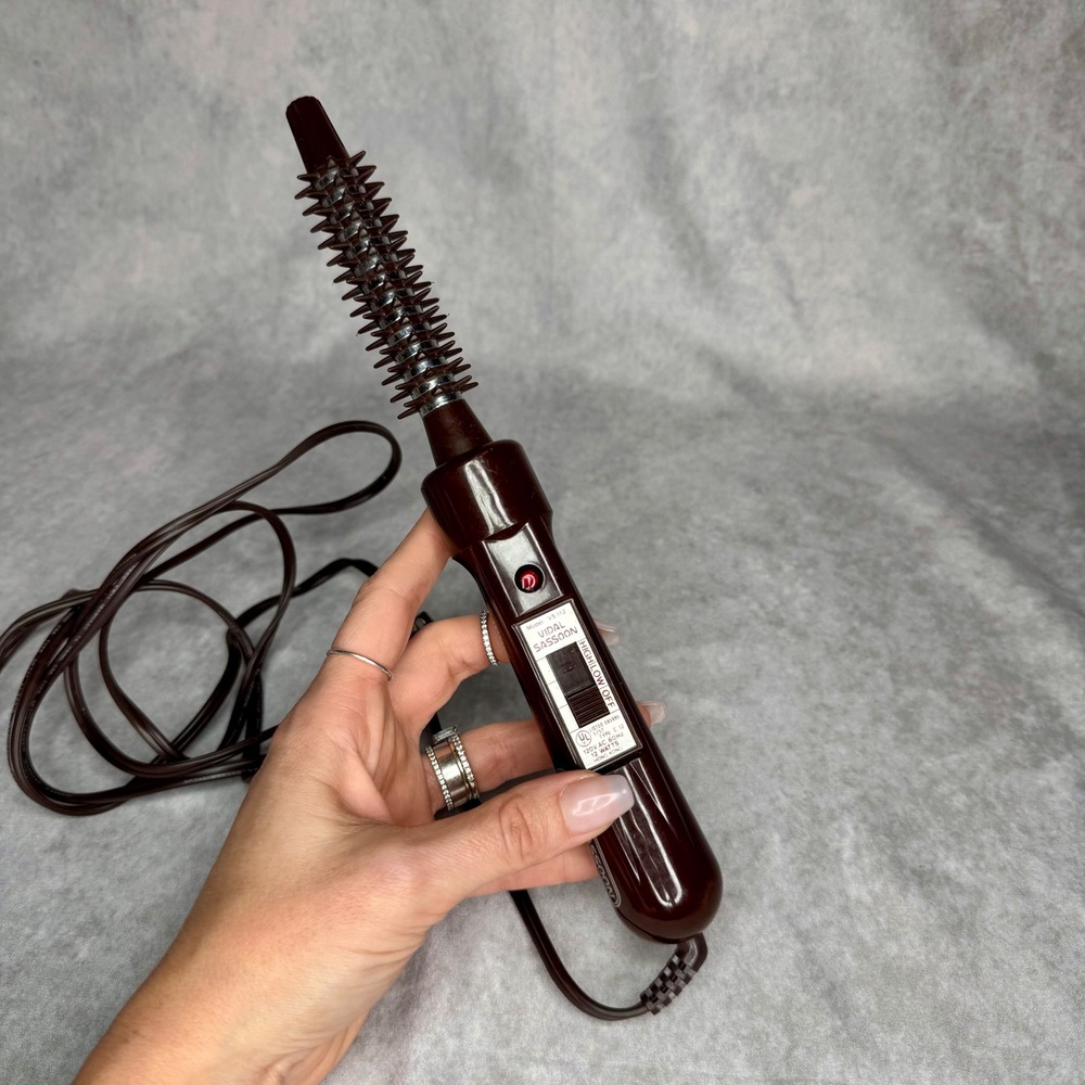 Vidal Sassoon 1/2" VS 112 Brown Electric Heated Styling Brush Hot Air Curler 12W
